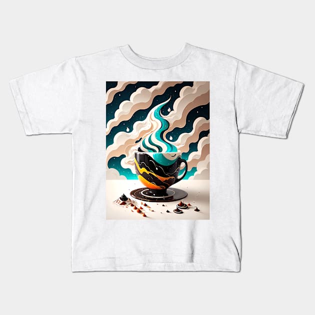 Coffee Illustration Kids T-Shirt by Grafititee